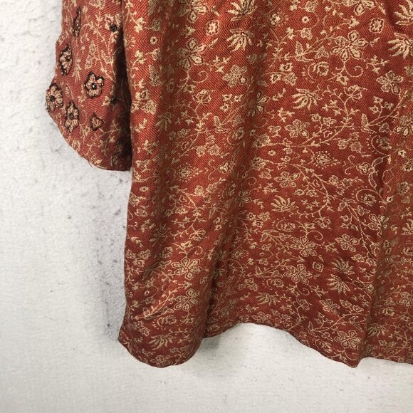 Sterling Styles Jacket Womens Medium Rust Wool Paisley Beaded Embroidered Tunic - Picture 14 of 16